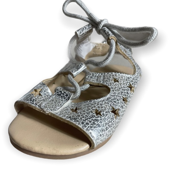 Toddler Metallic Star Cut Out Gladiator Sandals Gymboree Size 5 - Picture 3 of 8